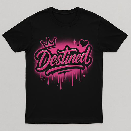 Destined Airbrush Tee – Black Graffiti Edition